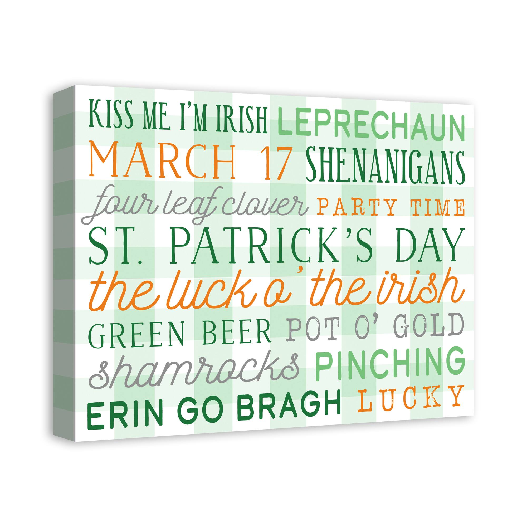 St Pat Day Words Canvas 16" x 20" Canvas Wall Art